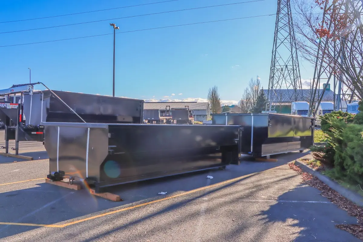 Roll-off dumpster ready for waste disposal at job site for Estate Cleanout Dumpster Rental in Hutchison